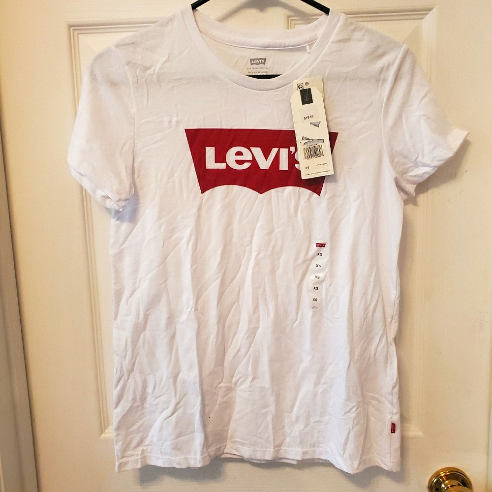 NWT levis short sleeve XS white tee
